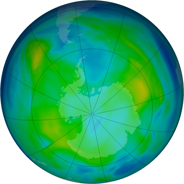 Antarctic ozone map for 30 May 2006